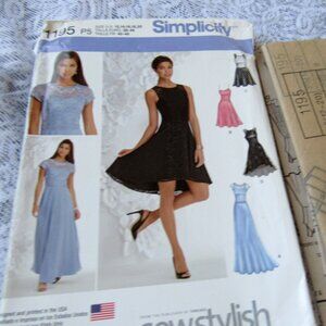 Simplicity 1195  Sewing Pattern, uncut, dresses, sz P5(12,14,16,18,20)